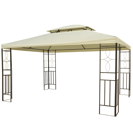 Pavillon de jardin tonnelle style colonial dim. 4L x 3l x 2,65H m crème