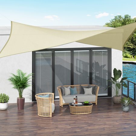 Voile d'ombrage carré 3 x 3 m crème