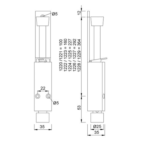 Arrêt de porte verticale 60 1222 41 blanc - KWS - 122271