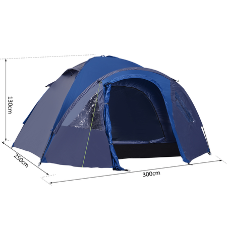 Tente de camping 4-5 personnes bleu marine