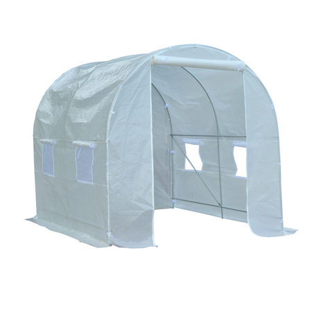 Serre de jardin tunnel surface sol 5 m² blanc