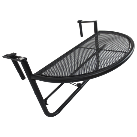 Table demi lune suspendue pour balcon métal noir