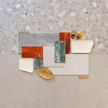 NIZA-R Antideslizante Gris 80 x 80 cm - Carrelage aspect terrazzo antidérapant