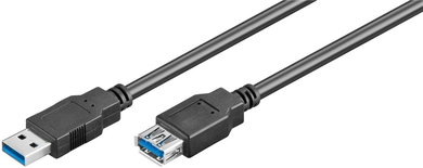 Rallonge USB 3.0 Goobay - 3m M/F (Noir)