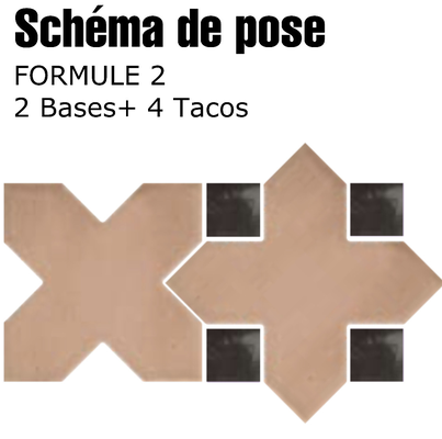 KASBAH BASE SMOKE - Carrelage croix à tacos 12x12 cm