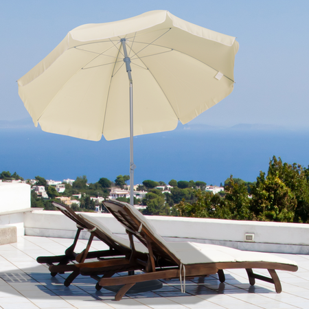 Parasol inclinable octogonal Ø 2,2 x 2,3 H m crème