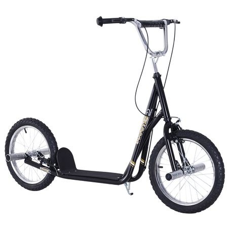 Trottinette patinette freestyle grandes roues et pegs noir