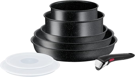 Set 8 pièces Tefal Ingenio Black Stone L3999502 Noir