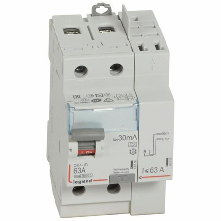 Interrupteur différentiel DX³-ID 2P 230V 63A type AC 30mA - LEGRAND - 411633