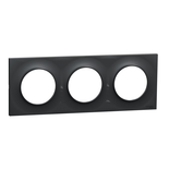 Plaque ODACE Styl anthracite 3 postes horizontal/vertical entraxe 71mm - SCHNEIDER ELECTRIC - S540706