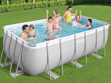 Piscine tubulaire Power Steel rectangulaire 4,12 x 2,01 x 1,22 m - Bestway