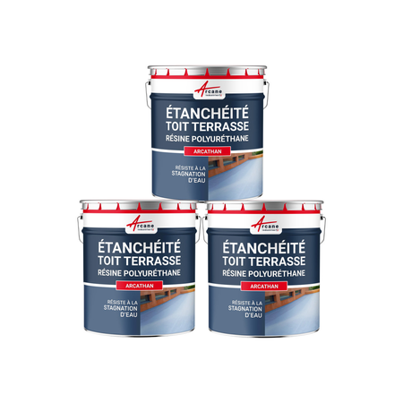 Étanchéité toit terrasse - Résine Colorée : ARCATHAN-3 x 15 kg Rouge Brique-ARCANE INDUSTRIES