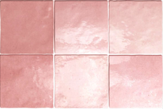 ARTISAN ROSE MALLOW - Faience 13,2x13,2 cm aspect zellige brillant rose Taille 13.2 x 13.2 cm