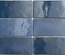 ARTISAN COLONIAL BLUE  - Faience 6,5x20 cm aspect zellige brillant bleu