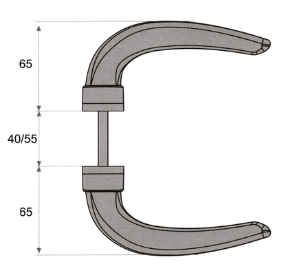 Béquille double HORUS pour alu et métal finition gris - HOPPE - 2051_G5