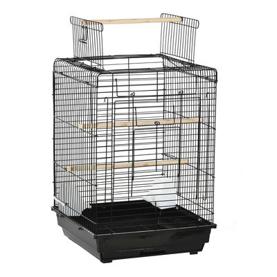 Cage à oiseaux portable avec accessoires noir