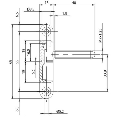 Paumelle mâle PVC P09 diamètre 13mm blanc - OTLAV - CGP09130P306