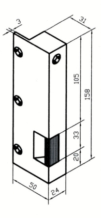 Gâche n°12 simple empennage droite tirant - BEUGNOT - BE11511600