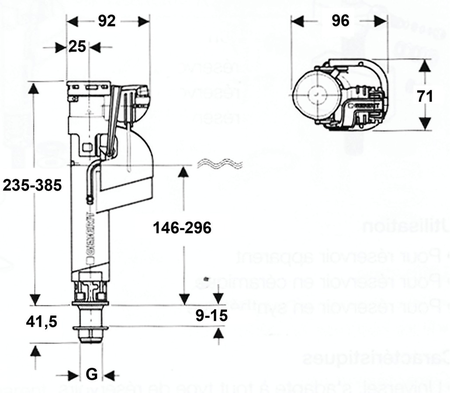 Robinet flotteur IMPULS 360 alimentation par le bas - GEBERIT - 281.214.00.1