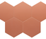COIMBRA WARM SIENA 30637 - Carrelage 17,5x20 cm hexagonal uni aspect carreaux de ciment terracotta