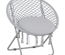 Loveuse fauteuil lune rond de jardin pliable macramé coton polyester gris