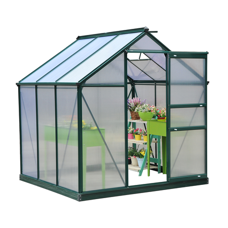 Serre de jardin polycarbonate alu. vert