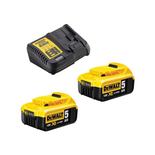 Pack 2 batteries 18V XR 5Ah + chargeur multi-voltages DCB115 - DEWALT - PACKBAT5