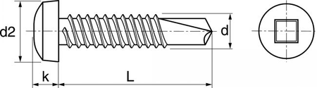 Vis autoperceuse tête cylindrique Carrée zingué DIN 7504M 4,2X16 boîte de 500 - ACTON - 333614,2X16CR3