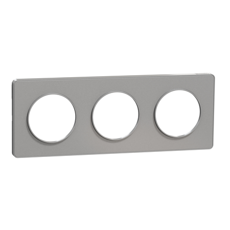 Plaque ODACE TOUCH horizontal/vertical aluminium 3 postes - SCHNEIDER ELECTRIC - S530806