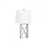 Lampe de bureau DKD Home Decor Blanc Argent Polyester Métal 220 V 50 W
