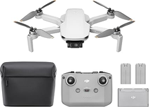 DJI Bundle Fly More Mini 4K, Drone Caméra 4K UHD, Moins de 249 g, Transmission Vidéo 10 km, Retour Automatique, Trois Batteries, Temps de Vol 93 min, QuickShots