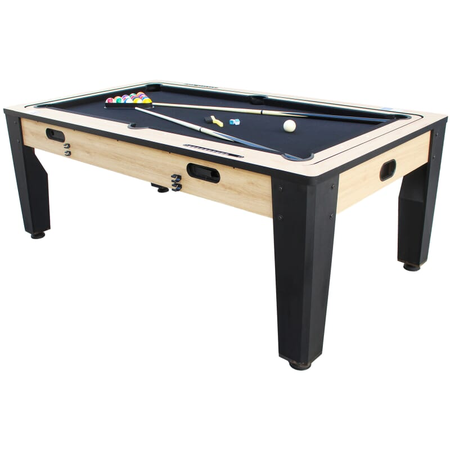 Table multi jeux 7FT industrielle convertible billard hockey bois clair