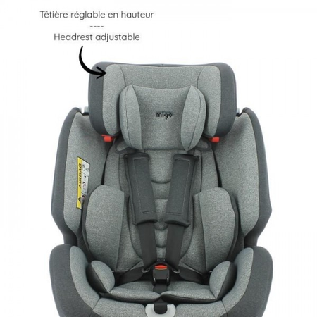 Siege Auto  NANIA MIGO - Isofix One 360¬∞ - Groupe 0/1/2/3 (0-36kg) - Pivotant 360¬∞ - Gris