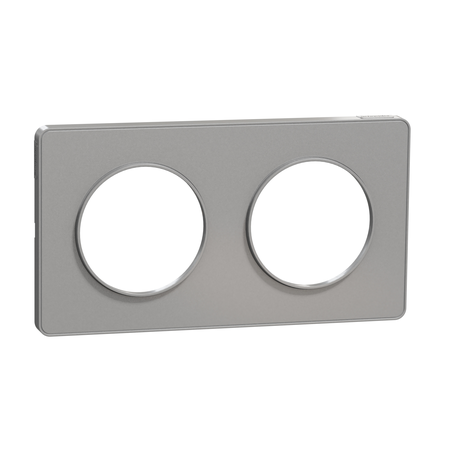 Plaque ODACE TOUCH horizontal/vertical aluminium 2 postes - SCHNEIDER ELECTRIC - S530804