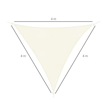 Voile d'ombrage triangulaire 4 x 4 x 4 m crème