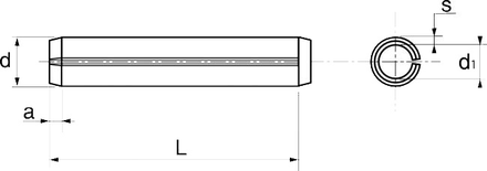 Goupille élastique A1 ISO 8752 6X40 boîte de 100 - ACTON - 627026X40