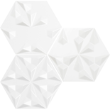 ORIGAMI 3 BIANCO - 26,6x23 CM - Faïence patchwork 3D hexagonale uni blanc mate