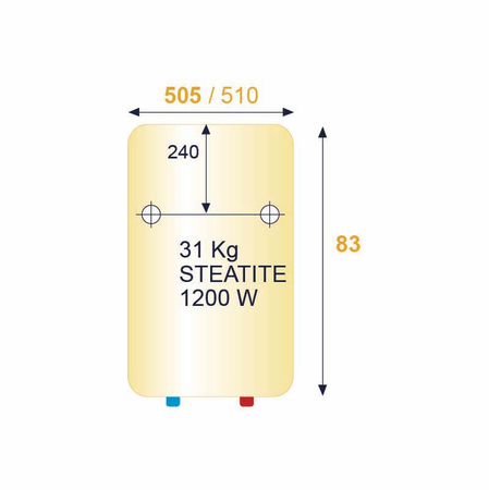 Chauffe-eau électrique vertical mural stéatite 100L - CHAFFOTEAUX - 3000572