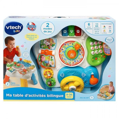 Table d'activités bilingue VTECH - Ma Table D'Activités Bilingue - Multicolore - 100% bilingue - 9 mois et plus