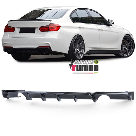 DIFFUSEUR SPORT NOIR DOUBLE SORTIE ECHAPPEMENT SIMPLE BMW SERIE 3 TYPE F30 PACK M (05456)