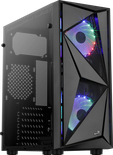 Boitier Moyen Tour ATX AeroCool Glider Tempered Glass RGB avec panneau vitré (Noir)