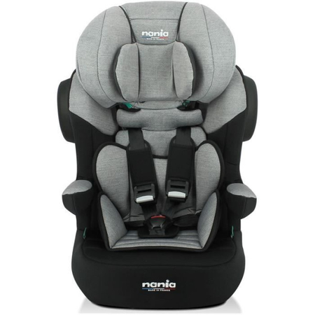 Siege Auto  ceinturé NANIA MAX I 76-140 cm R129 ‚Äì de 3 a 10 ans ‚Äì Tetiere réglable - Base inclinable - Gris - Fabrication F