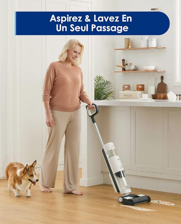 Tineco iFloor 3 Breeze Plus – Aspirateur Laveur Sec Humide sans Fil, Nettoyeur de Sol et Serpillière Légère pour Sols Durs en Un Seul Passage