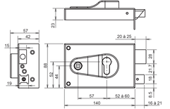 Serrure ND 10 9772 horizontale fouillot droite - METALUX - FE97721070