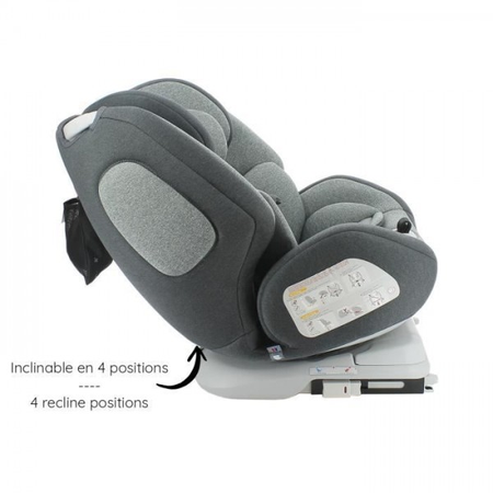 Siege Auto  NANIA MIGO - Isofix One 360¬∞ - Groupe 0/1/2/3 (0-36kg) - Pivotant 360¬∞ - Gris