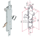 Serrure de persienne 3 points épaisseur 13mm cylindre 14mm zingué blanc - TIRARD - CA114310