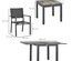 Ensemble de jardin 4 personnes table extensible gris