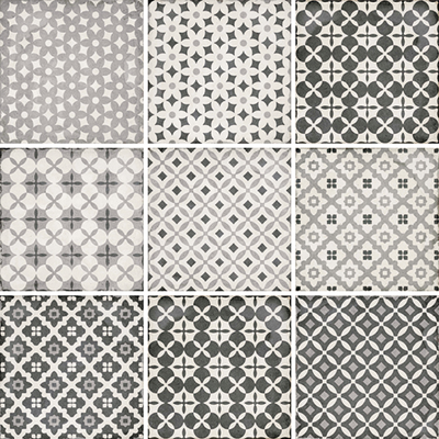 ART NOUVEAU - ALAMEDA GREY - Carrelage 20X20 cm aspect carreaux de ciment vieilli patchwork gris