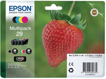 Pack 4 cartouches d'encre Epson Fraise 29 (Noir + Couleurs)