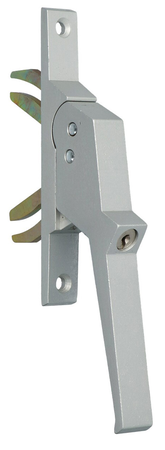 Poignée de crémone 520 aluminium à double fourche + barillet MV - ARGENTA - 520199